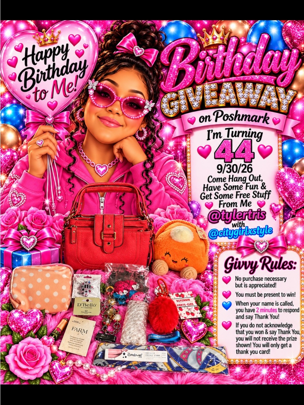 Birthday Giveaway Party Decor Bundle - Pink Celebration Kit